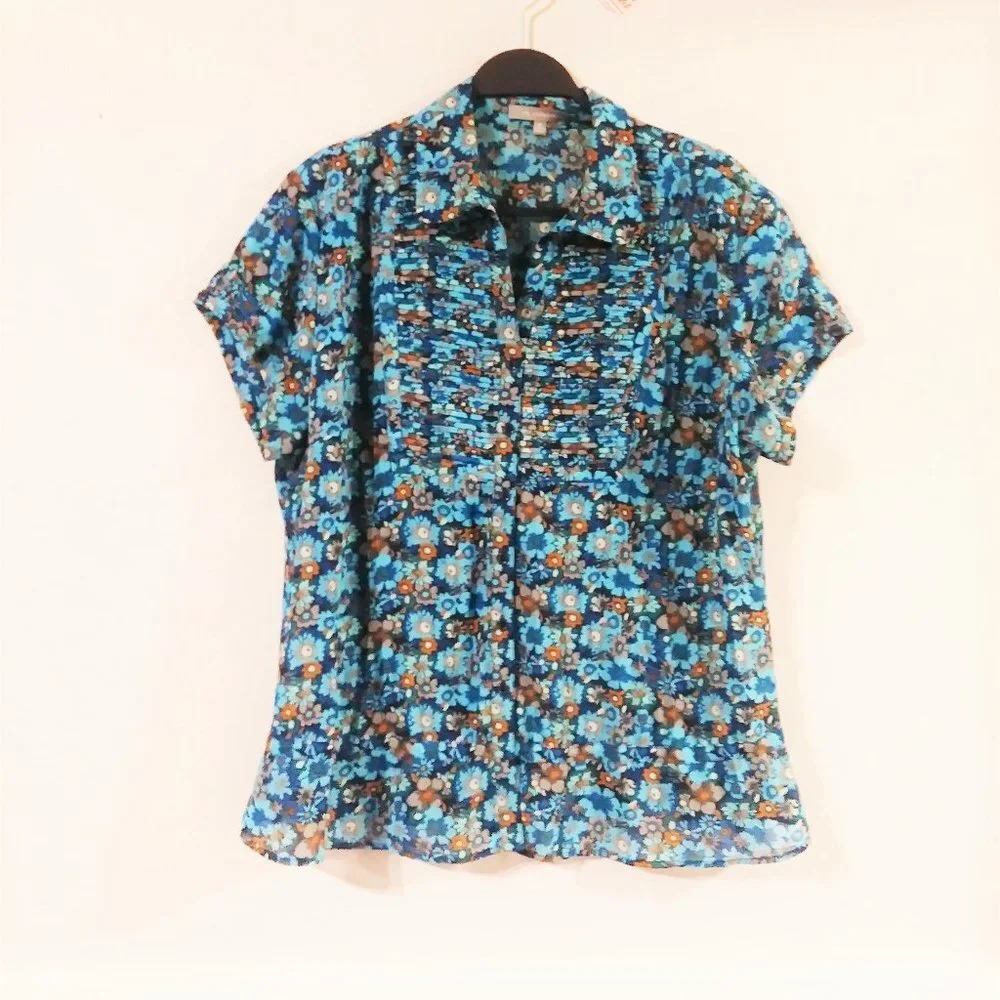 NY Collection‎ Floral Sheer Top NWOT